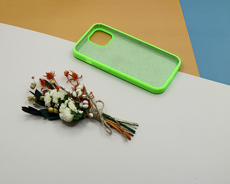 Чехол-накладка для iPhone 14, Silicon Case, без лого, ярко-зеленый