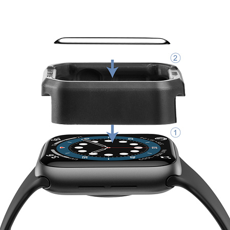 Защитная пленка на Apple Watch Series 4/5/6/SE, HOCO, A30, 44mm, черное