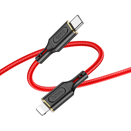 Кабель Lightning to Type-C (PD), HOCO, X95, 1м, 20W, красный