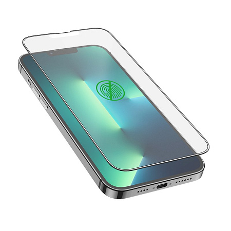 Защитное стекло на iPhone 13 mini (5.4) A28, HOCO, Full screen matte super clear anti-fingerprint, черное