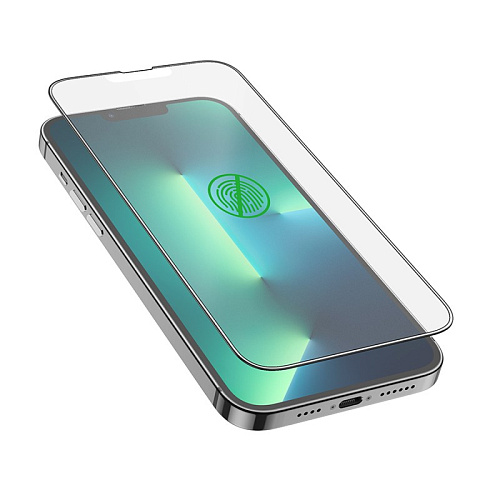 Защитное стекло на iPhone 13 mini (5.4) A28, HOCO, Full screen matte super clear anti-fingerprint, черное