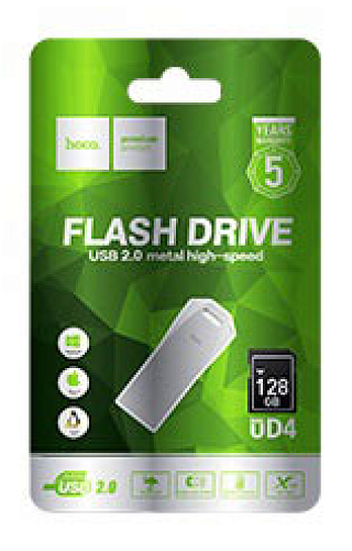 USB Flash Drive 128GB (UD4), Cкорость записи 6-10MB/S, Cкорость чтения 10-30MB/S