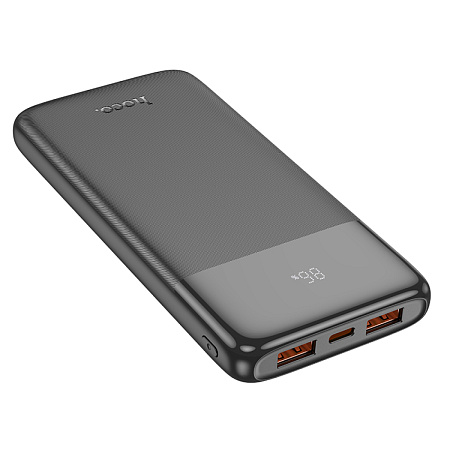 Универсальный Доп. Аккумулятор 10000mAh, J121, HOCO, выход: 2 USB (22.5W)+1 PD (20W) с дисплеем, черный