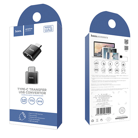 Переходник OTG Type-C на USB, UA5, HOCO