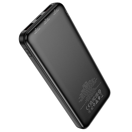 Универсальный Доп. Аккумулятор 10000mAh, J136, HOCO, выход: 2 USB (22.5W)+1 PD (20W) с дисплеем, черный