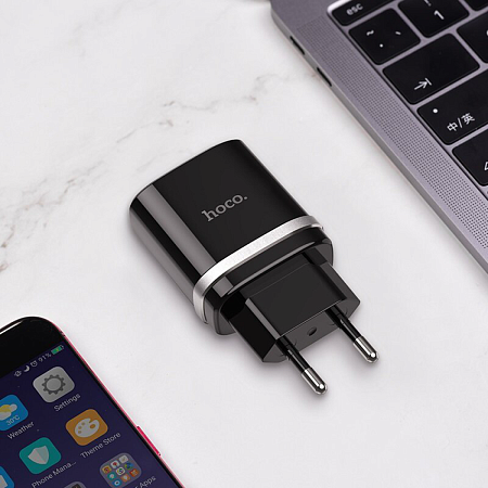 Сетевое зарядное устройство, 1 USB 3.0A (C12Q), HOCO, черный