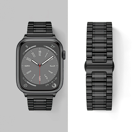 Ремешок на руку для Apple Watch 44/45/46/49 мм, HOCO, WA32, стальной, черный