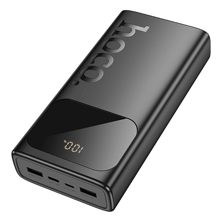 Универсальный Доп. Аккумулятор 30000mAh, J144A, HOCO, выход: 2 USB (5V/2.0A), черный