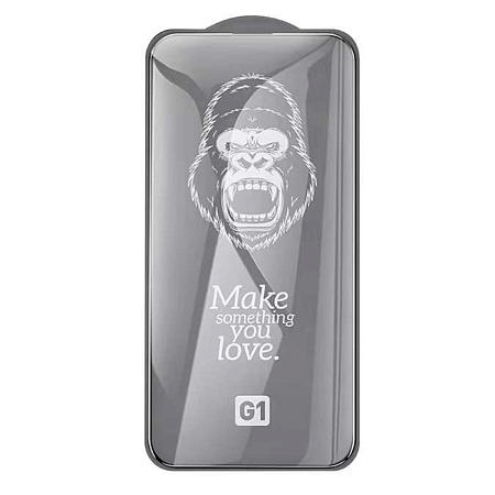 Защитное стекло для iPhone 15 Plus/16 Plus, G1, HOCO, Flash attach full screen silk screen HD tempered glass, черное