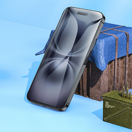 Защитное стекло для iPhone 15/16, G777, HOCO, anti-static, черное