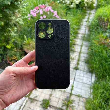 Чехол силиконовый для iPhone 14 Pro Max (6.7), экокожа, DU DU, черный