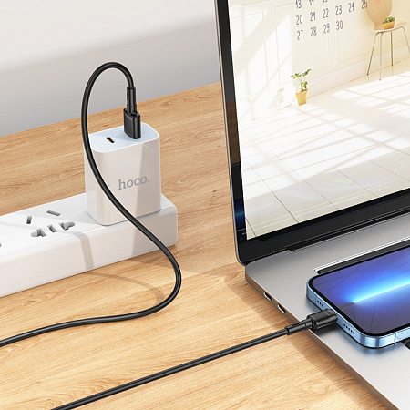 USB дата кабель Lightning, HOCO, X83, 1м, черный