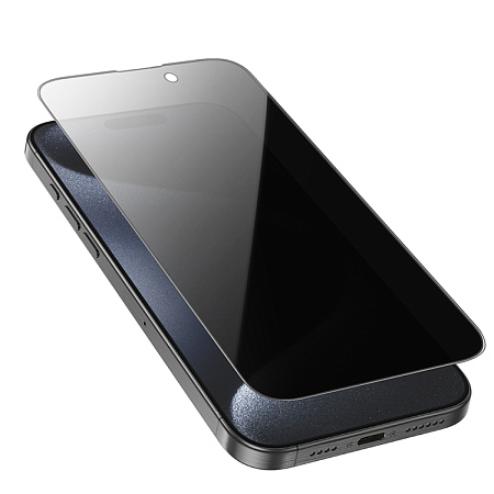Защитное стекло на iPhone 16 Pro, Privacy, черное, X-CASE