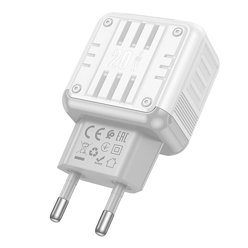 Сетевое зарядное устройство, 1 PD 20W + 1 USB 3.0 QC (C135A), HOCO, белый