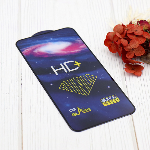 Защитное стекло на Infinix Hot 50i (4G), HD, прозрачное с черной рамкой, X-CASE