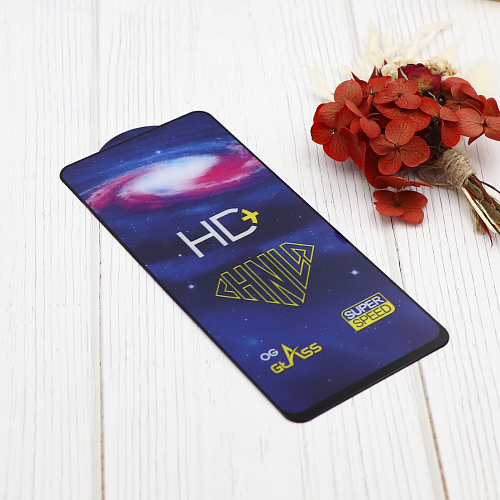 Защитное стекло на Infinix Hot 50 (4G)/Hot 50 Pro, HD, прозрачное с черной рамкой, X-CASE