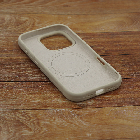 Чехол-накладка для iPhone 16 Pro, Silicon Case, магнитный (MagSafe), без лого, X-CASE, бежевый