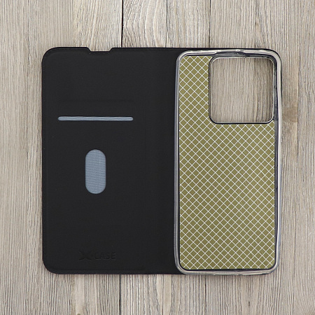 Чехол-книжка для Xiaomi Redmi Note 13 Pro (5G)/Poco X6 (5G), X-CASE, боковой, черный