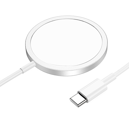 Беспроводное зарядное устройство, CW47, Type-C, HOCO, 15W Magnetic, серебряный