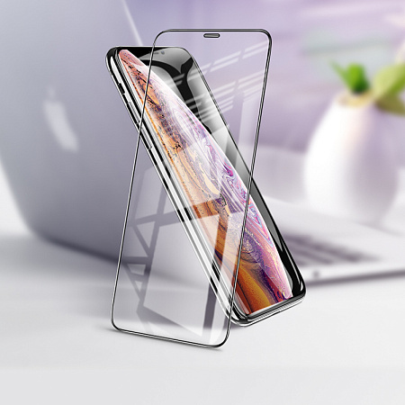 Защитное стекло на iPhone XR/11 (A34), HOCO, 9D large arc dustproof glass, черное