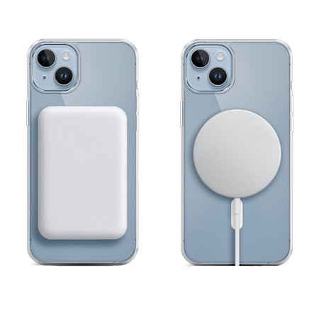 Чехол силиконовый для iPhone 14 Plus (6.7), Магнитный (MagSafe), X-CASE, прозрачный