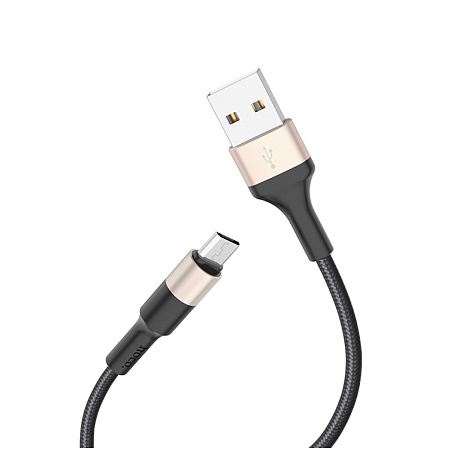 USB Кабель Micro, HOCO, X26, черно-золотой