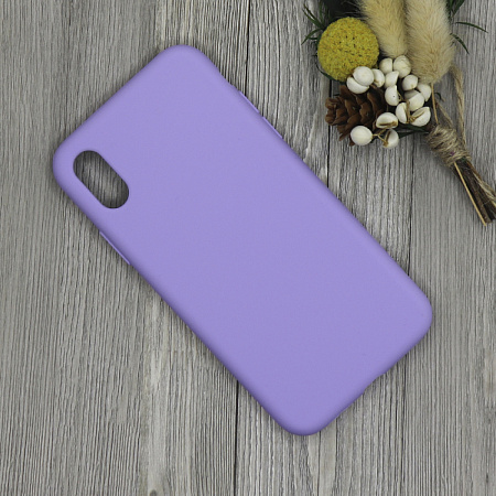 Чехол-накладка для iPhone X/XS, Silicon Case, без лого, сиреневый