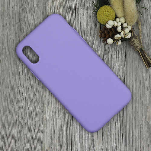 Чехол-накладка для iPhone X/XS, Silicon Case, без лого, сиреневый
