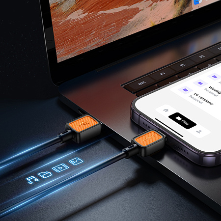 USB дата кабель Lightning, HOCO, X108, 1м, силиконовый, черный