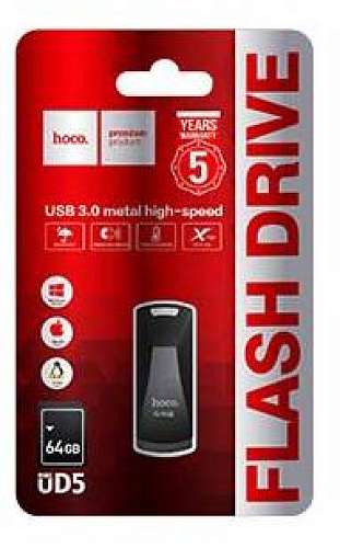 USB Flash Drive 64GB (UD5) Скорость записи 15-80MB/S, Скорость чтения 20-90MB/S