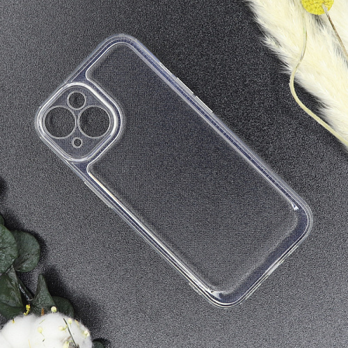 Чехол силиконовый для iPhone 15 (6.1), усиленные края, с защитой камеры, X-CASE, прозрачный
