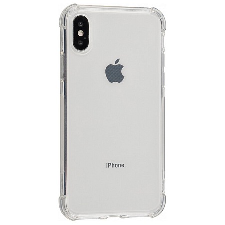 Чехол силиконовый для iPhone X/XS, усиленные края, с защитой камеры, X-CASE, прозрачный