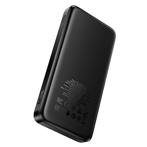 Универсальный Доп. Аккумулятор 10000mAh, Q42, HOCO, 1 PD 30W+1 USB 22.5W, ультра тонкий, черный