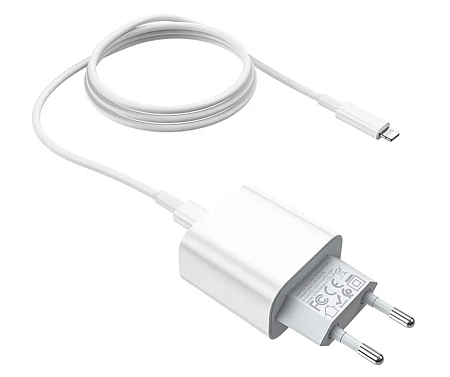 Сетевое зарядное устройство, 1 PD 20W + 1 USB 3.0 QC (C76A Plus), HOCO, Type-C to Lightning, белый