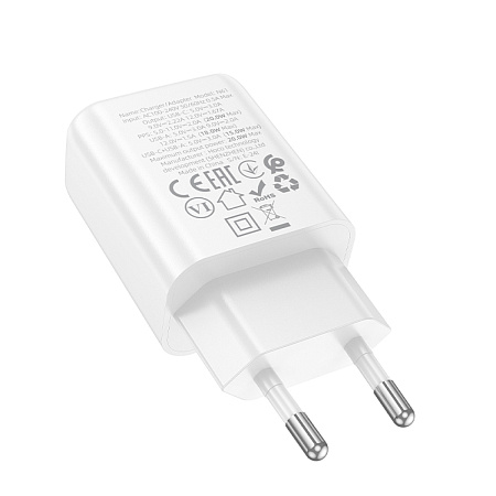 Сетевое зарядное устройство, 1 PD 20W + 1 USB 3.0 QC (N61), HOCO, белый