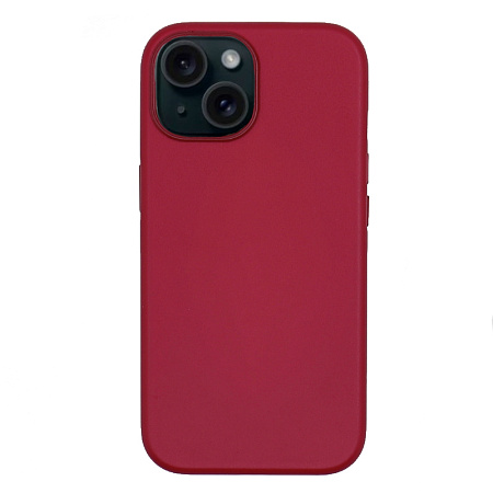 Чехол-накладка для iPhone 15, экокожа, магнитный (MagSafe), без лого, X-CASE, красный