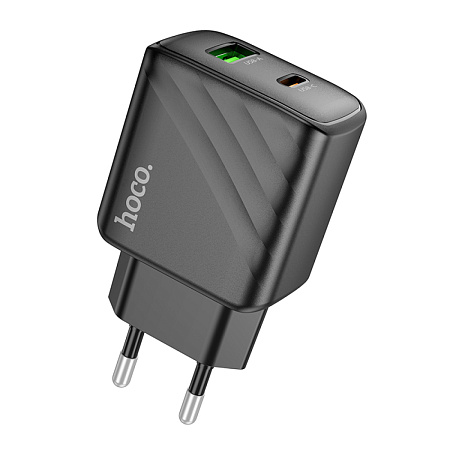 Сетевое зарядное устройство, 1 PD 30W + 1 USB 3.0 QC (CS23A), HOCO, черный