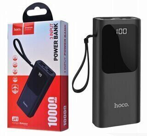 Универсальный Доп. Аккумулятор 10000mAh, J41, с диплеем, HOCO, черный
