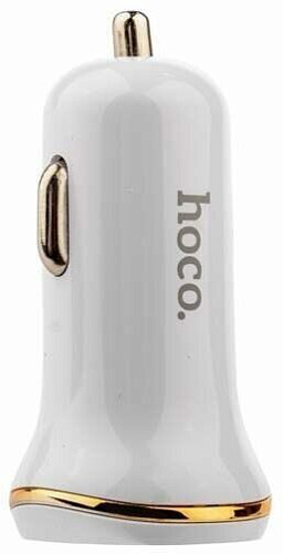 Автомобильное зарядное устройство, 2 USB 2.1A (Z1), usb cable lightning, HOCO, белый