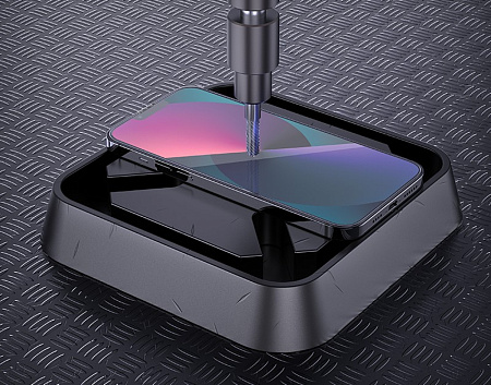 Защитное стекло на iPhone 13 mini (5.4) A26, HOCO, Full screen dustproof tempered glass, с сеточкой для динамика, черное