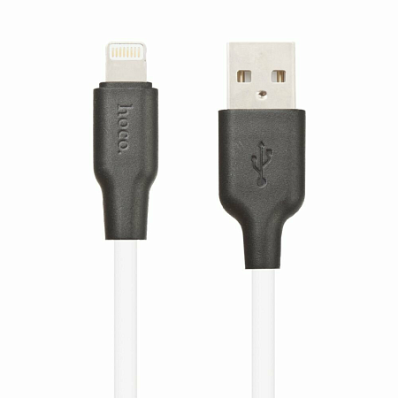 USB дата кабель Lightning, HOCO, X21 Plus, 2М, силиконовый, черно-белый