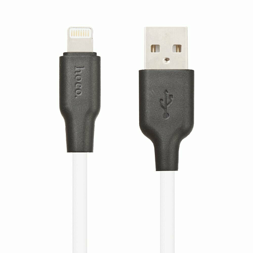 USB дата кабель Lightning, HOCO, X21 Plus, 2М, силиконовый, черно-белый
