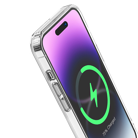 Чехол силиконовый для iPhone 14 Pro Max, Магнитный (Magsafe), HOCO, прозрачный