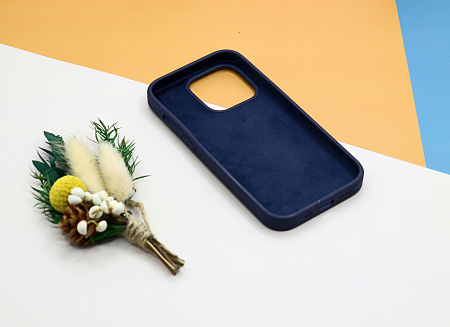 Чехол-накладка для iPhone 14 Pro, Silicon Case, без лого, темно-синий