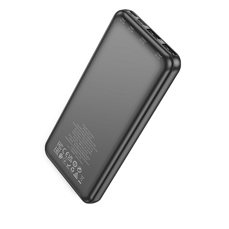 Универсальный Доп. Аккумулятор 10000mAh, J123, HOCO, выход: 2 USB: 5V/2, черный