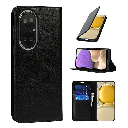 Чехол-книжка для Huawei P50, боковой, экокожа, черный
