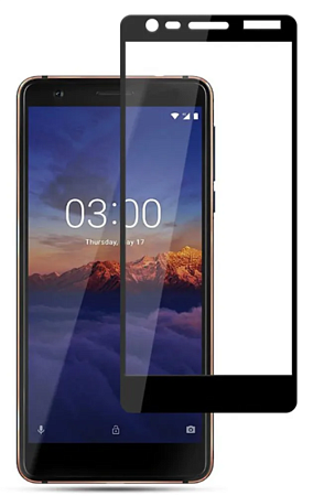 Защитное стекло на Nokia 3.1, Silk Screen 2.5D, черный, X-CASE