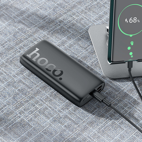 Универсальный Доп. Аккумулятор 20000mAh, J122A, HOCO, выход: 2 USB (22.5W)+1 PD (20W), черный
