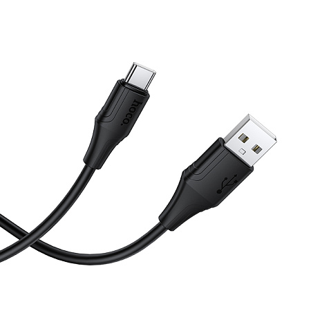 Usb кабель Type-C, HOCO, X124, силиконовый, 1м, ток до 2.3A, черный