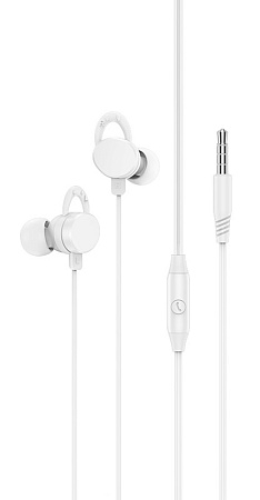 Проводные наушники M103, HOCO, Rhyme universal earphones, вакуумные с микрофоном, белые